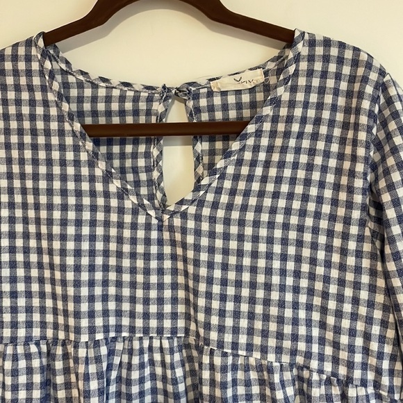 Classic Checkered Long Sleeve Blouse - Picture 5 of 10